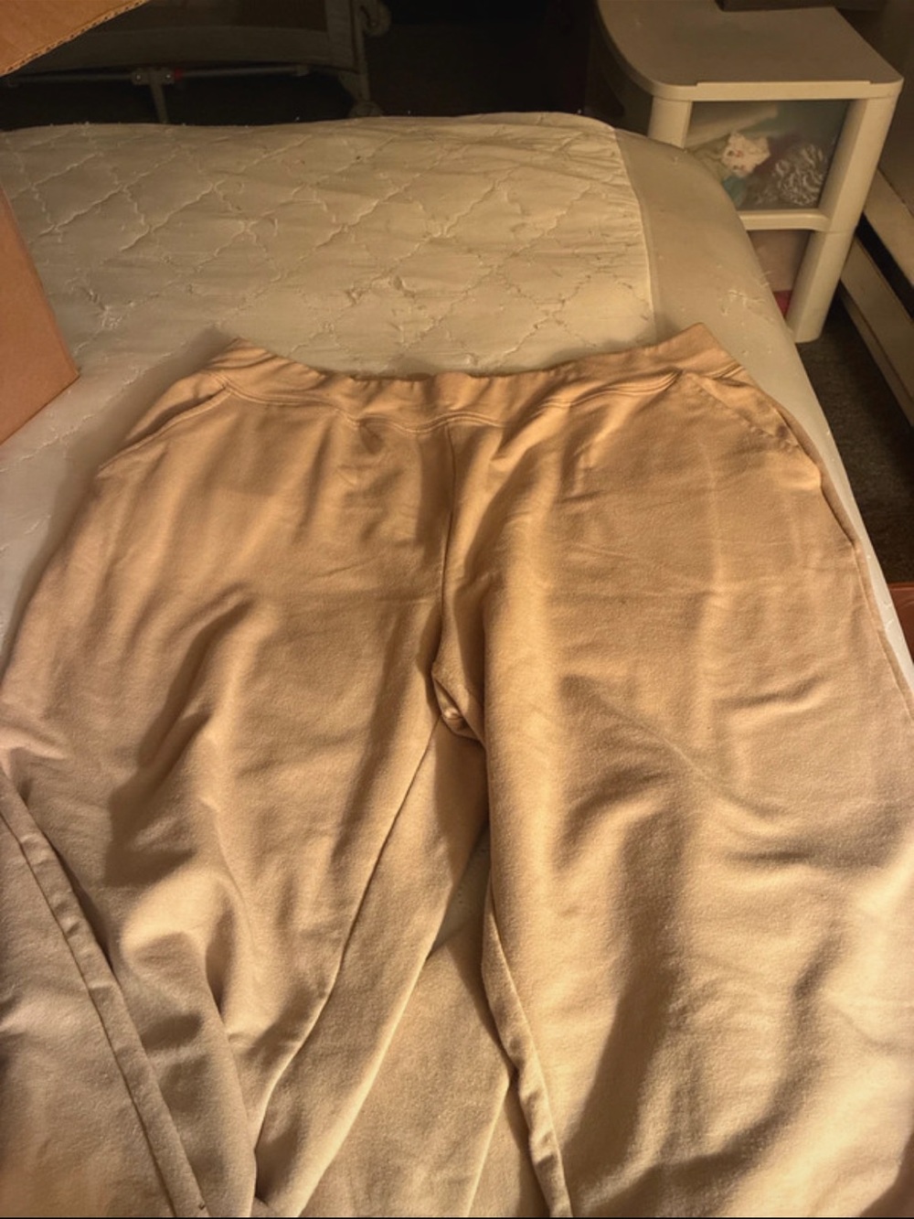 Kids Tan Sweatpants with Elastic Waist